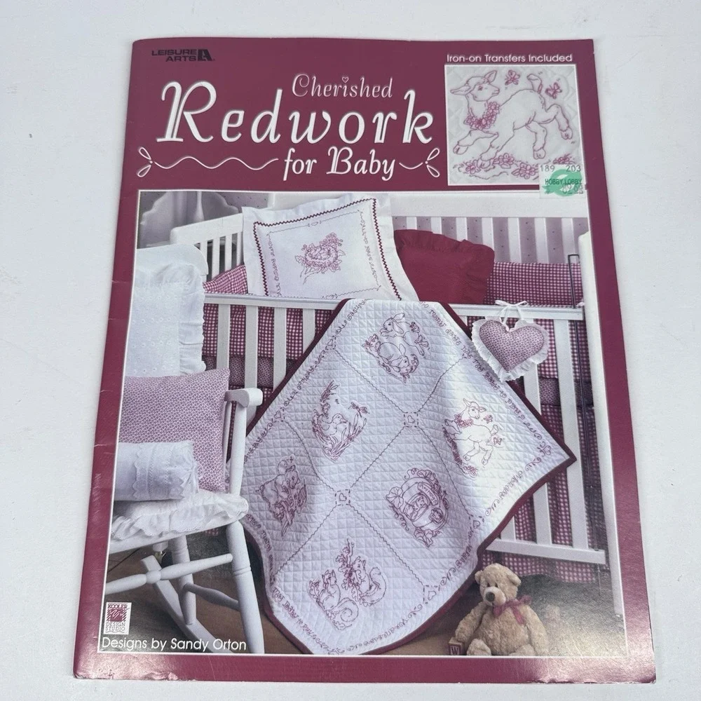 Vintage Cross Stitch Pattern Book Lot Catitudes Redwork Baby Jeanette Crews